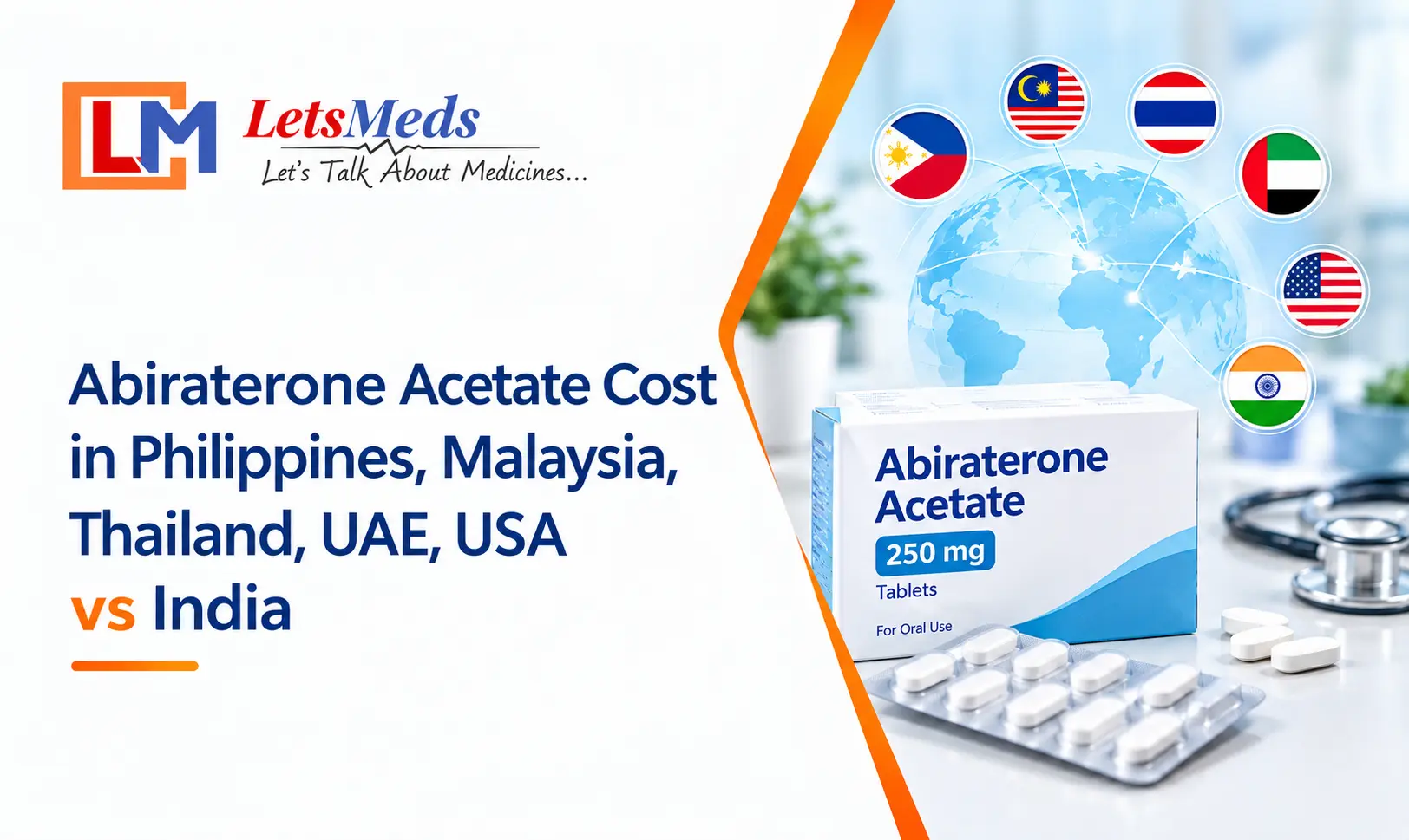 Abiraterone Acetate Cost in Philippines, Malaysia, UAE, USA vs India